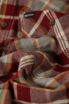 Men's Vintage Wash Flannel in the color Maroon Red/Beige/Green - Additional Laydown image