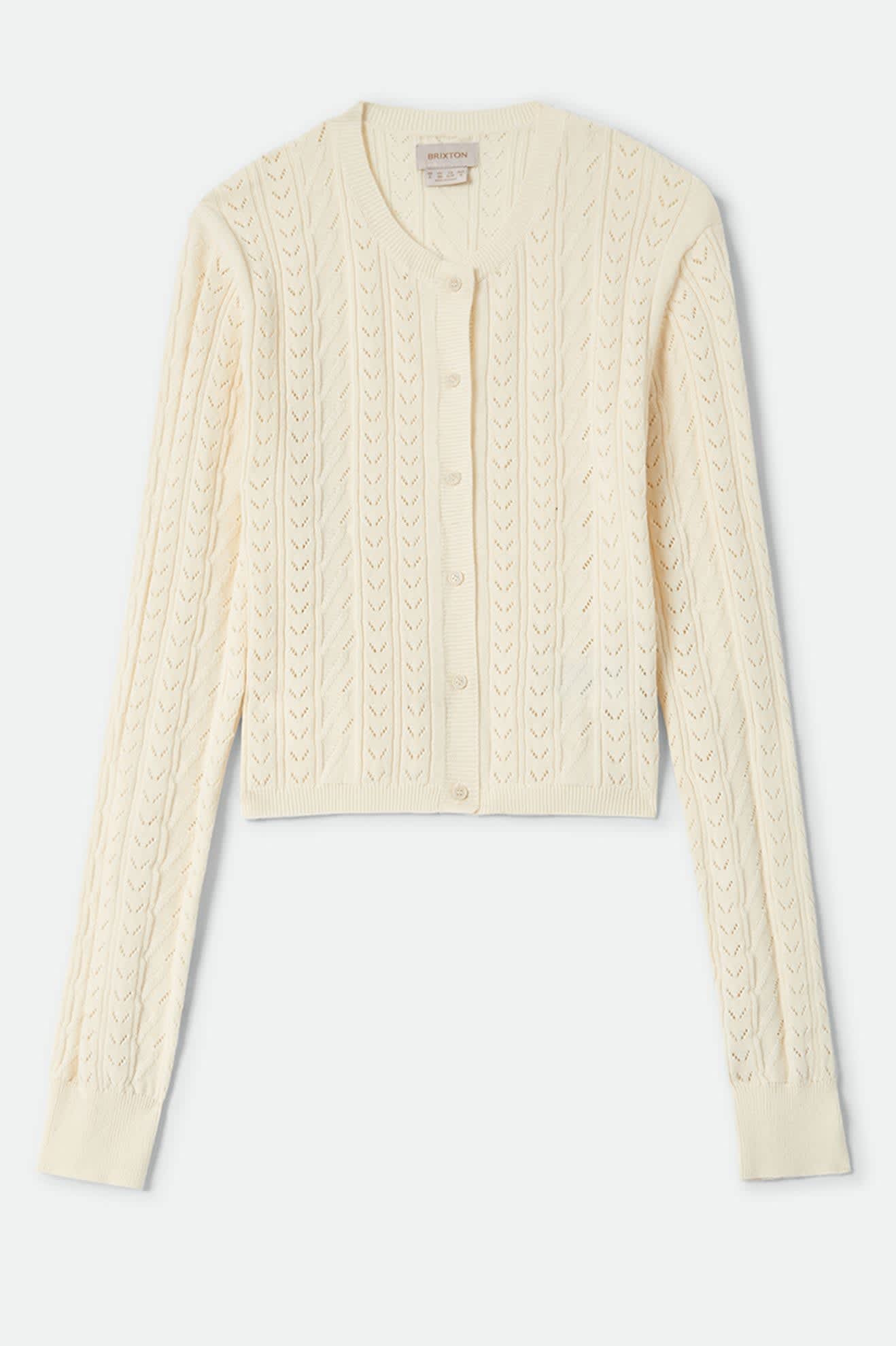 Women's Bixby Lightweight Cardigan in the color Wax Paper - Front Product View