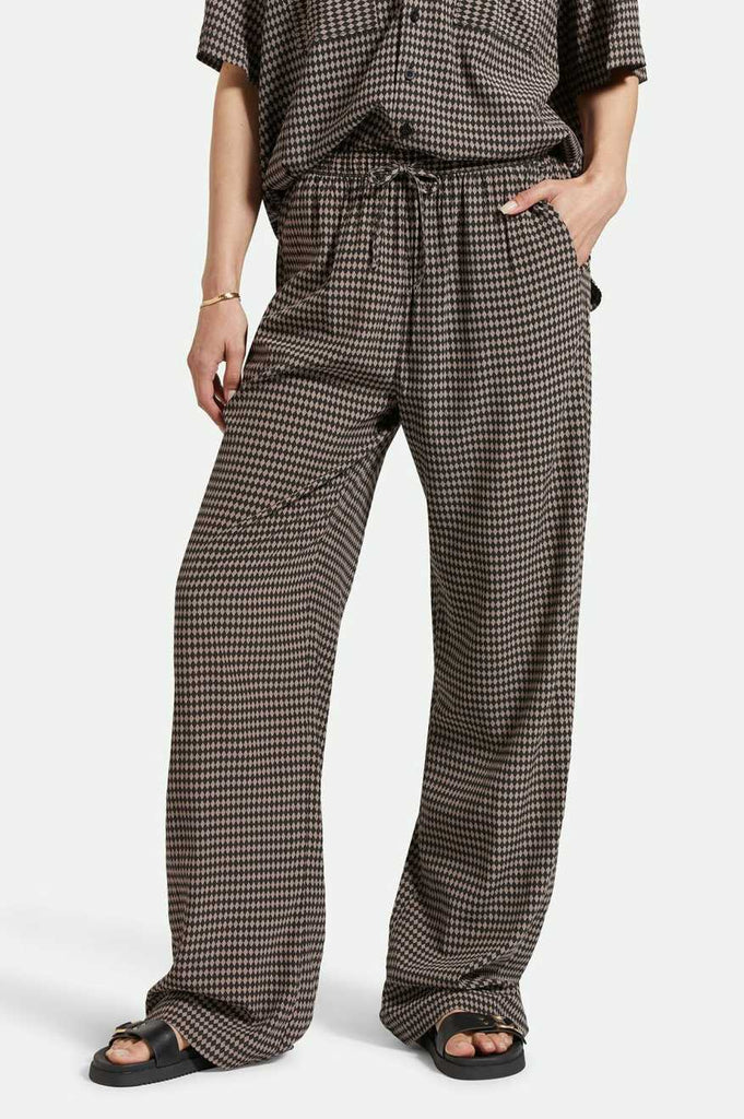 Brixton Hudson Lounge Pant - Washed Black/Cinder Grey Diamond Check