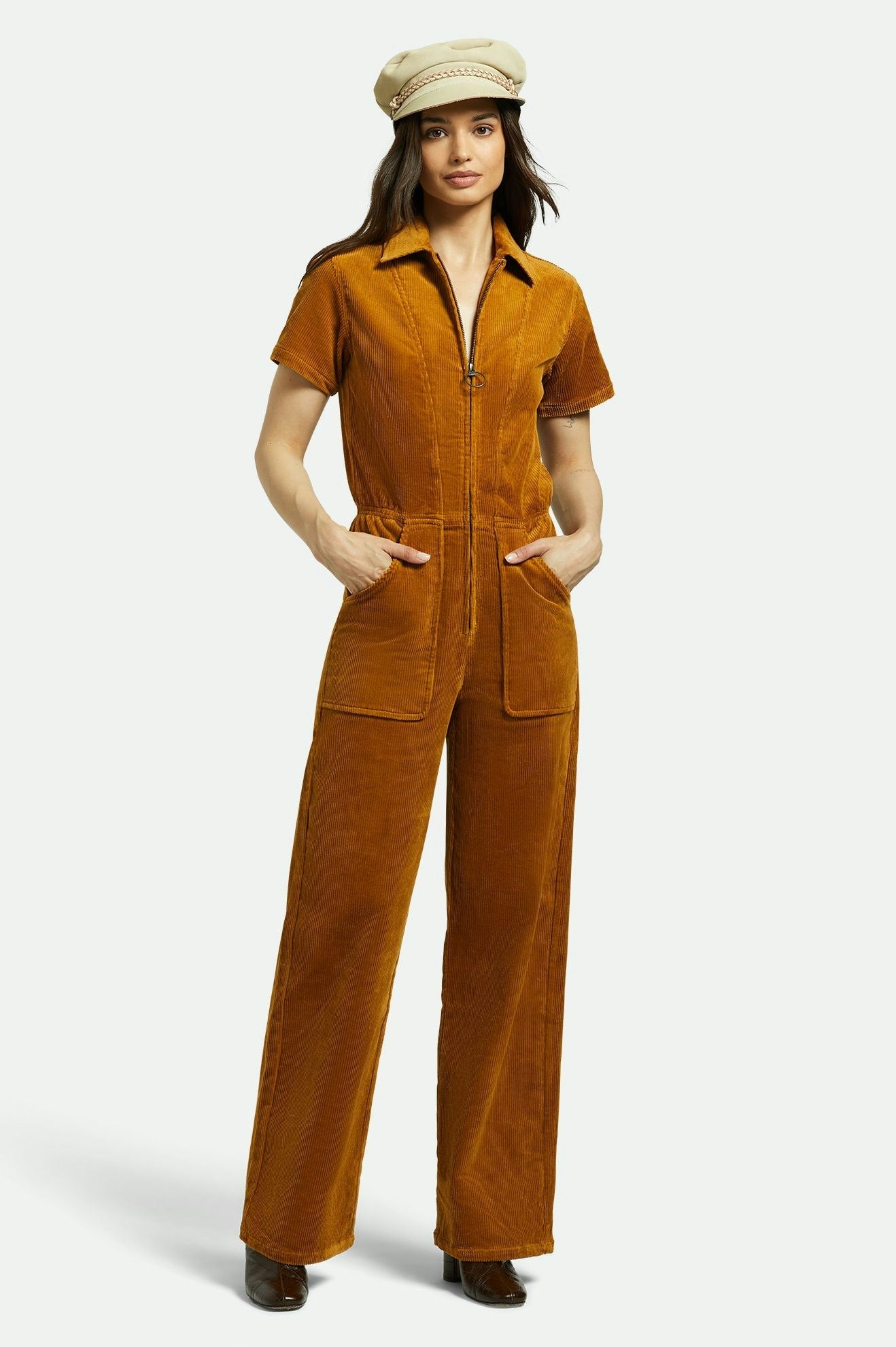 Utility Jumpsuit - Golden Brown Cord