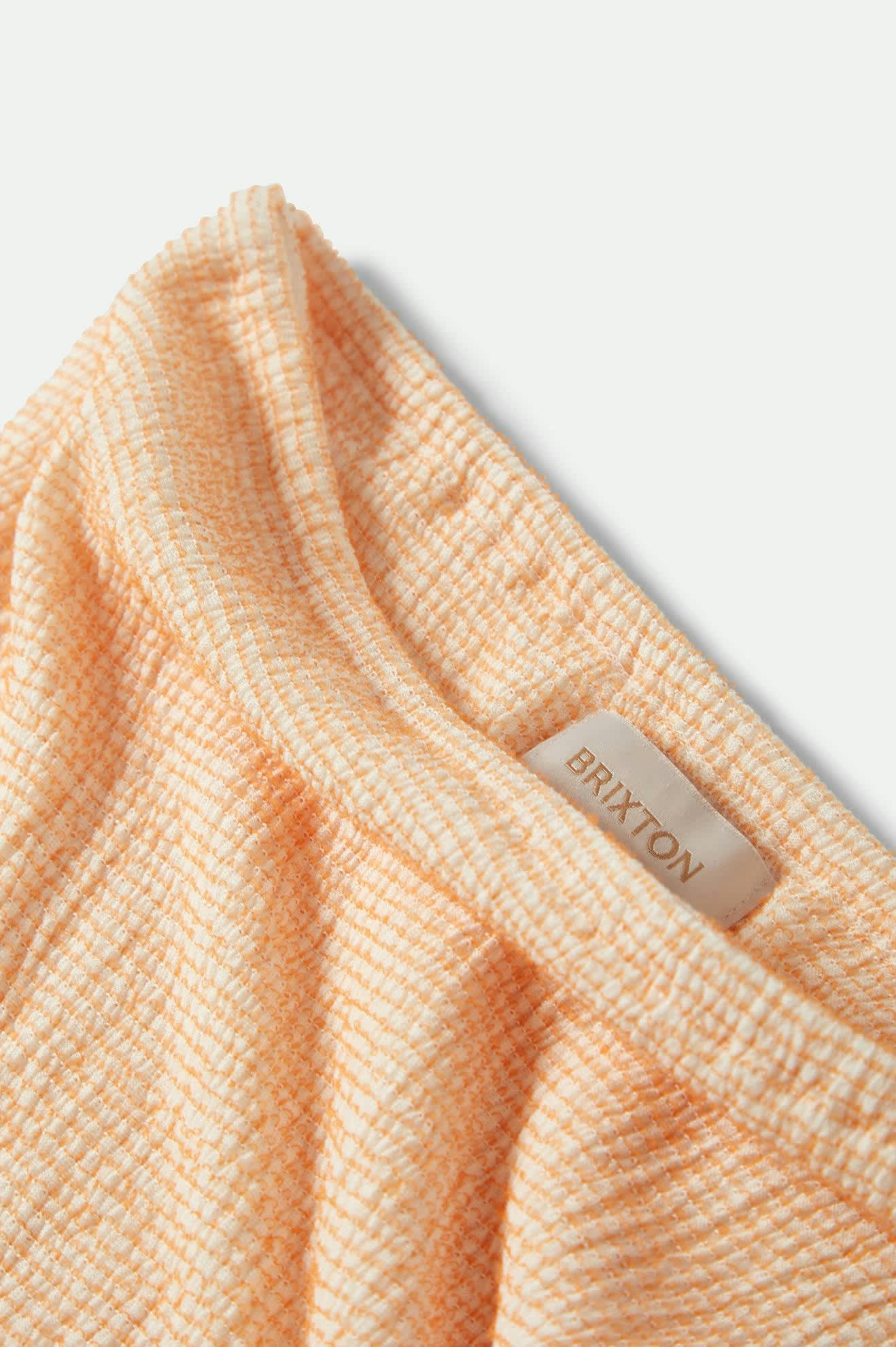 Women's Crinkle Tube Top in the color Tangerine/Off White Heather - Additional Laydown image