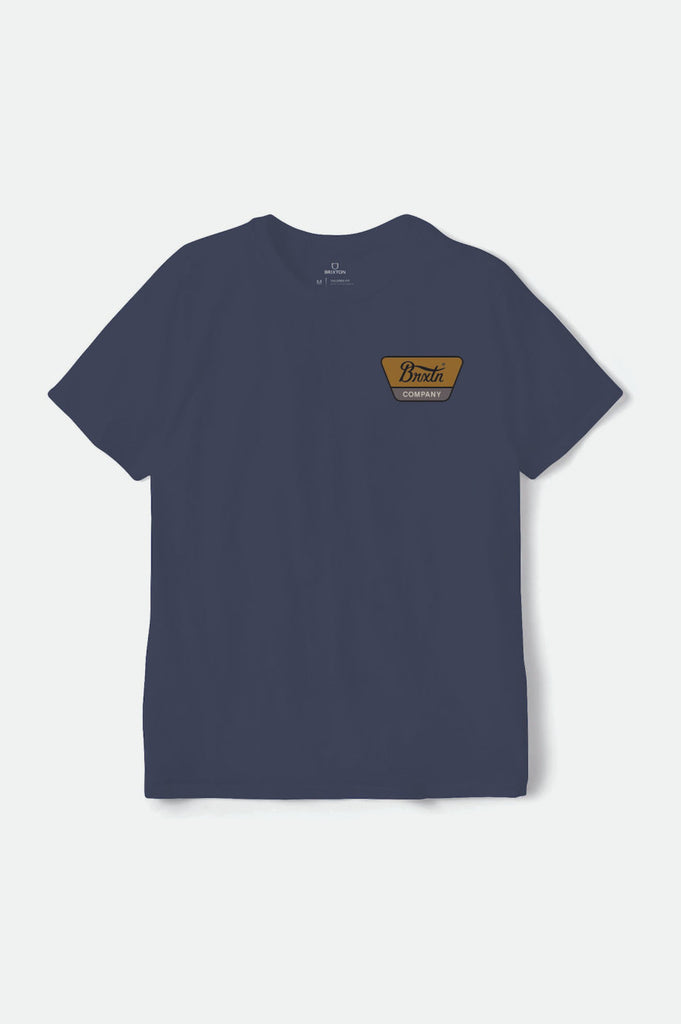 Brixton Linwood S/S Standard Tee - Washed Navy/Golden Brown/Dusk