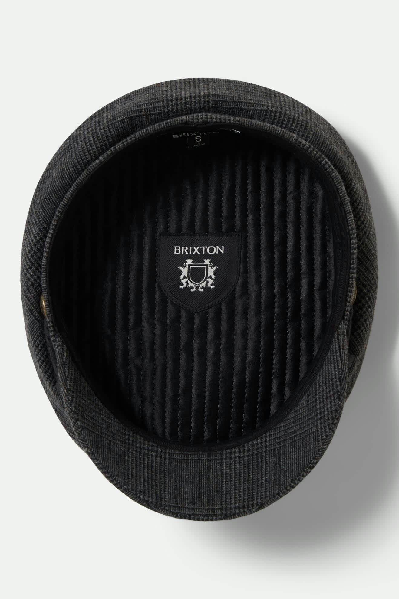 Unisex Fiddler Fisherman Cap in the color Grey Shadow Plaid - Additional Laydown image