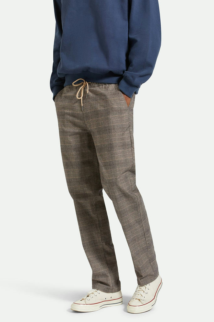 Brixton Broadway Houndstooth E-waist Relaxed Pant - Brown/Cream Houndstooth