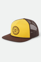 Unisex Oath Trucker Hat in the color Golden Hour/Coco - Front Product View