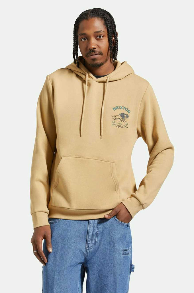 Brixton Charging Buffalo Hoodie - Sand