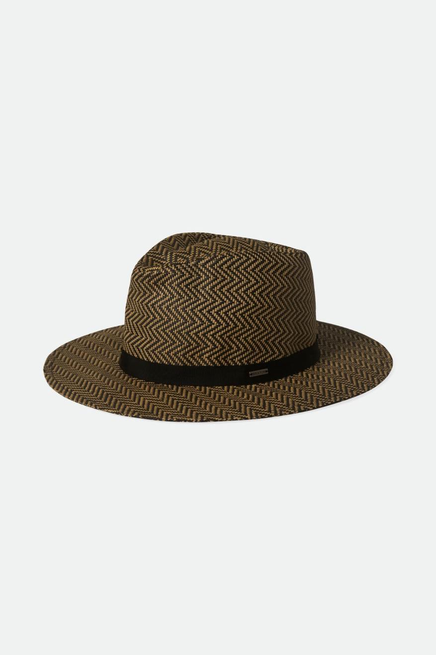Carolina Straw Packable Hat - Black/Natural