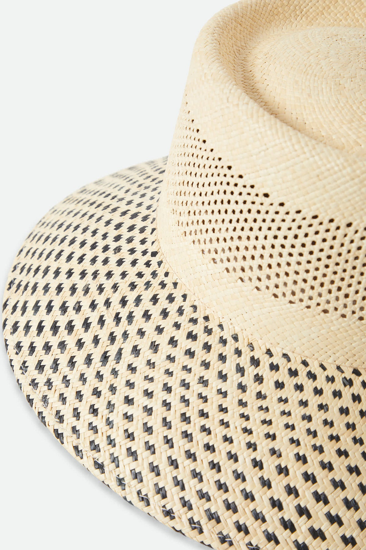 Women's Lilith Panama Bucket Hat in the color Natural/Black - Additional Laydown image