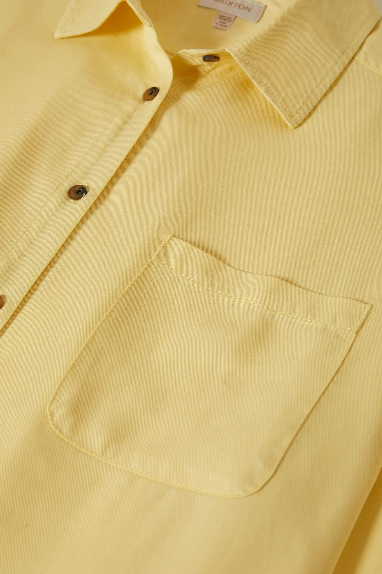 Women's East Side Boxy L/S Button Down in the color Panna Cotta - Additional Laydown image