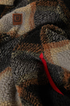 Men's Buffalo Plaid Sherpa Full Zip in the color Black/Cream - Additional Laydown image