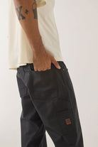 Men's Builders Carpenter Pant in the color Black - Men's Side View