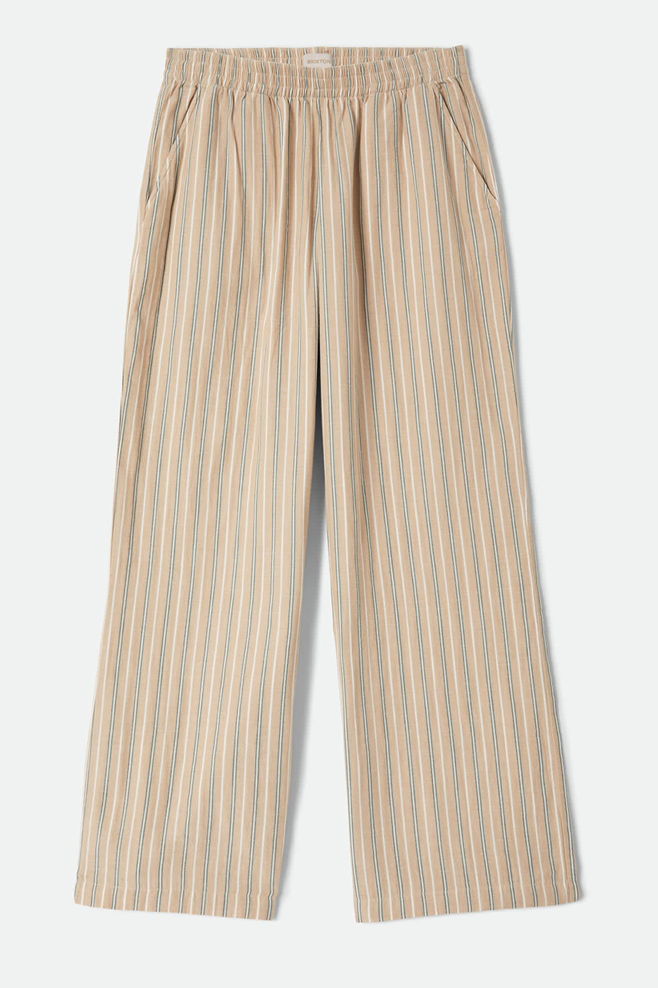 Women's Lounge Pant in the color Sand Stripe - Front Product View