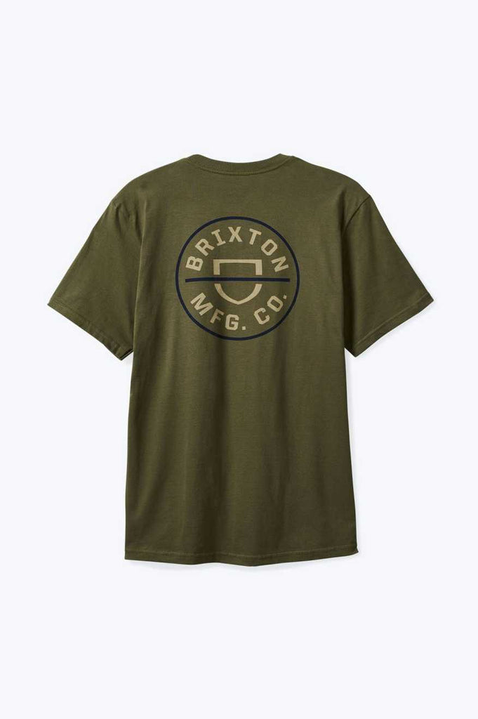 Brixton Crest II S/S Standard T-Shirt - Ivy Green/Sand/Navy