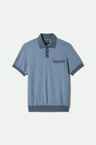 Men's Weekend Herringbone S/S Polo in the color Borrow Blue/Berring Sea - Front Product View