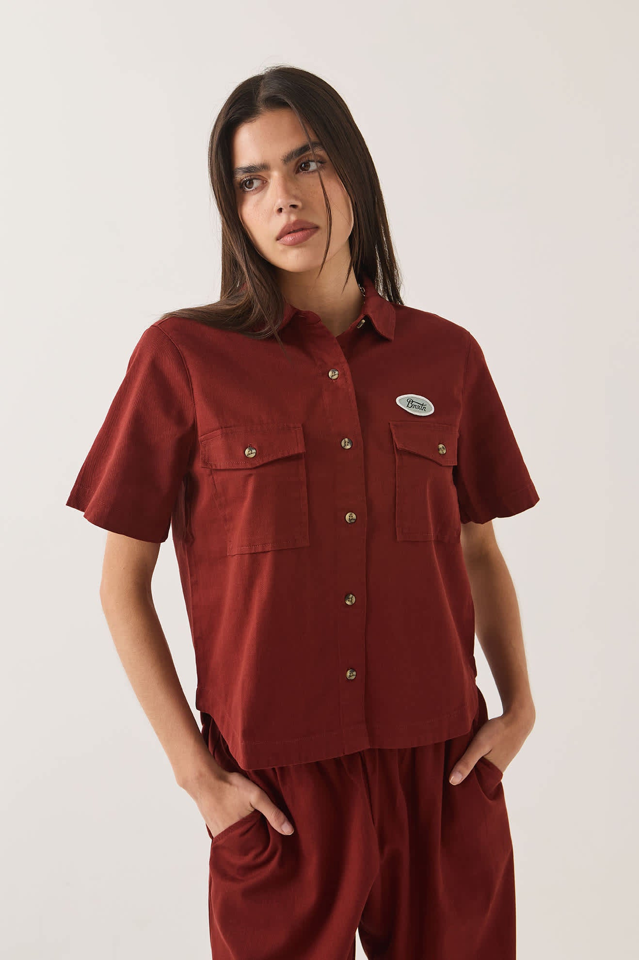 Women's Mechanics Women's Shirt in the color Dark Brick - Additional Fit image