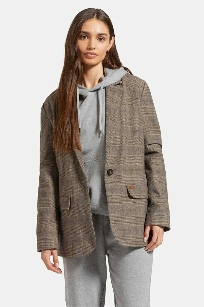 Brixton Manhattan Blazer - Brown/Cream Houndstooth