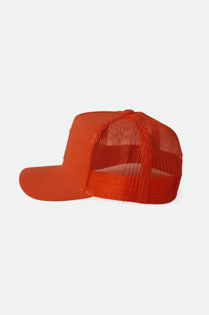 Brixton Alpha Block Netplus Trucker Hat - Orange/Orange