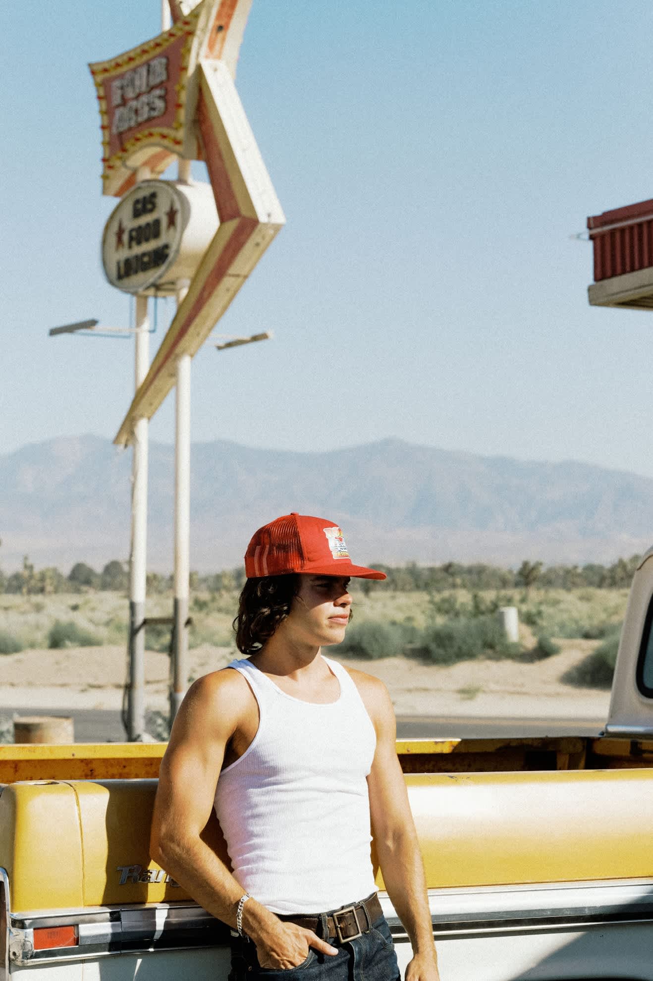 Unisex Ford 4x4 Chrome Trucker Hat in the color Rangoon Red - Men's Lifestyle image