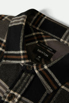 Men's Bowery L/S Flannel in the color Black/Charcoal/Pinecone - Additional Laydown image