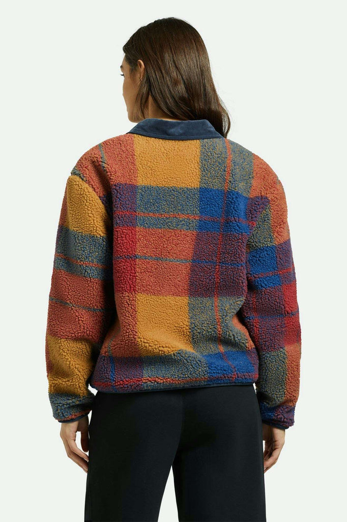 Women's Back Fit Image | Delilah Sherpa Jacket - Multi Color Plaid