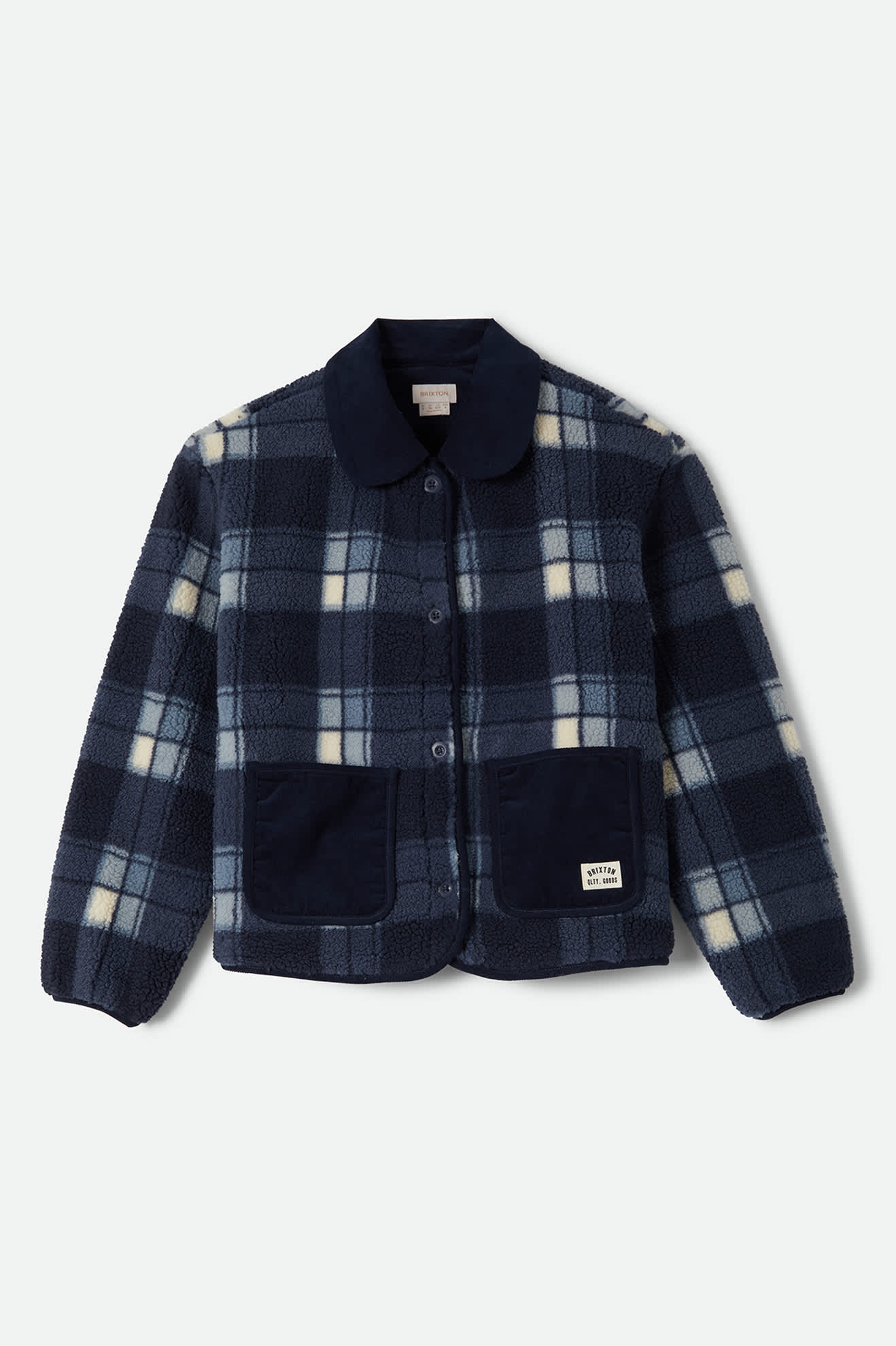 Women's Delilah Sherpa Jacket in the color Classic Navy Plaid - Front Product View