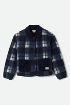 Women's Delilah Sherpa Jacket in the color Classic Navy Plaid - Front Product View