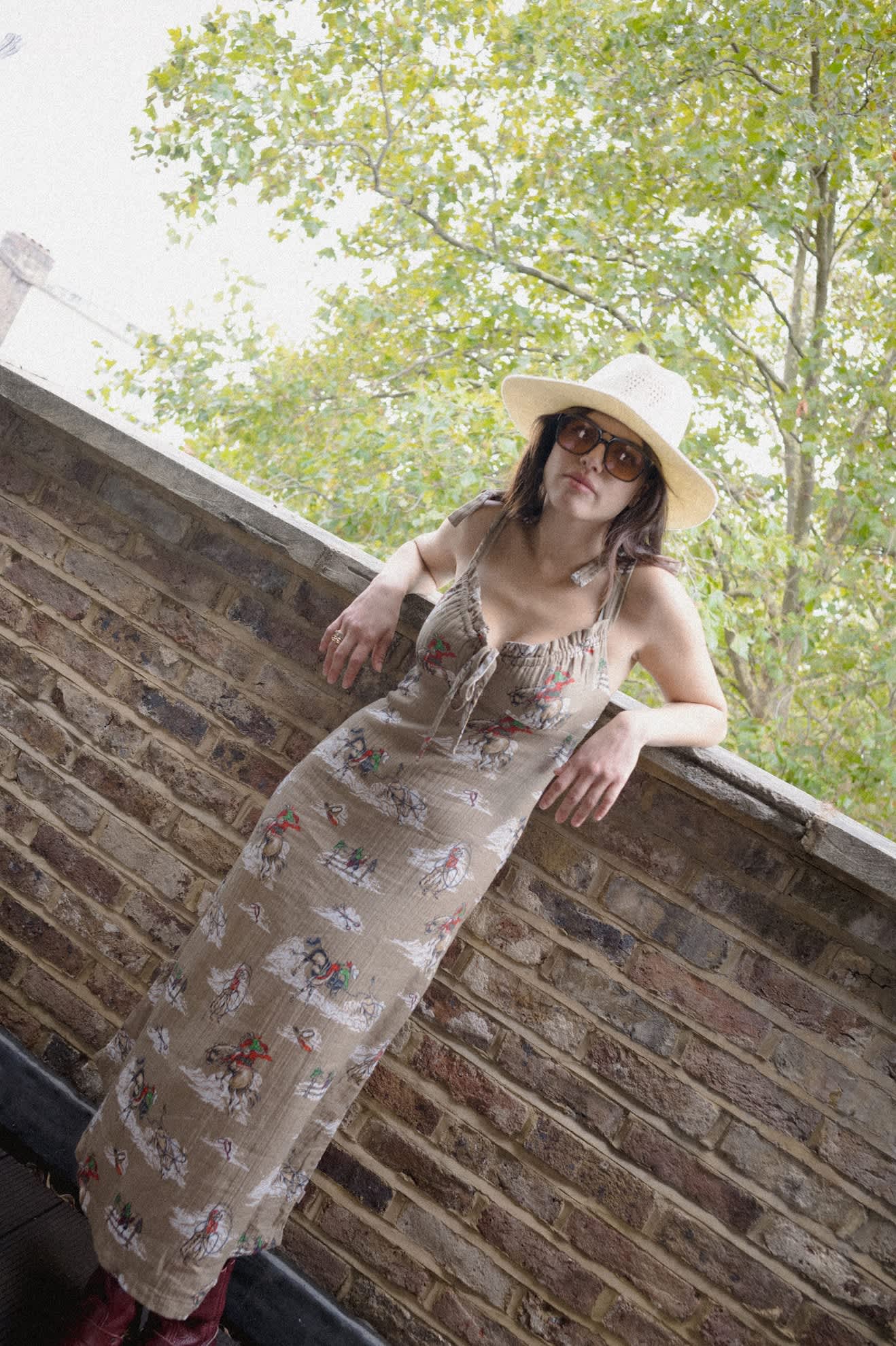 Women's The Tie Dress in the color Mid Century Cowboy Print - Women's Lifestyle image
