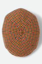 Unisex Brood Newsboy Cap in the color Taupe/Orange/Royal - Additional Laydown image