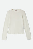 Women's Carefree Organic Garment Dye Slim L/S T-Shirt in the color Off White - Front Product View