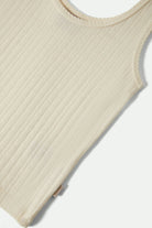 Women's Pointelle Slim Fit Tank in the color Off White - Additional Laydown image