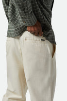 Men's Surplus Herringbone Relaxed Trouser Pant in the color Whitecap - Men's Back View