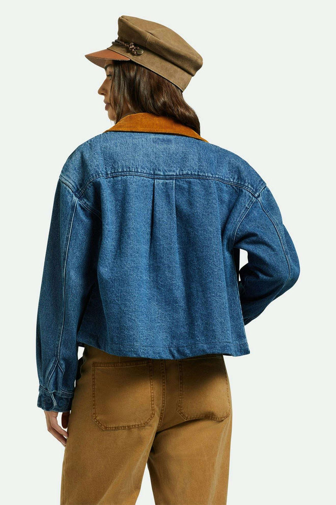 Women's Back Fit Image | Utopia L/S Overshirt - Washed Denim