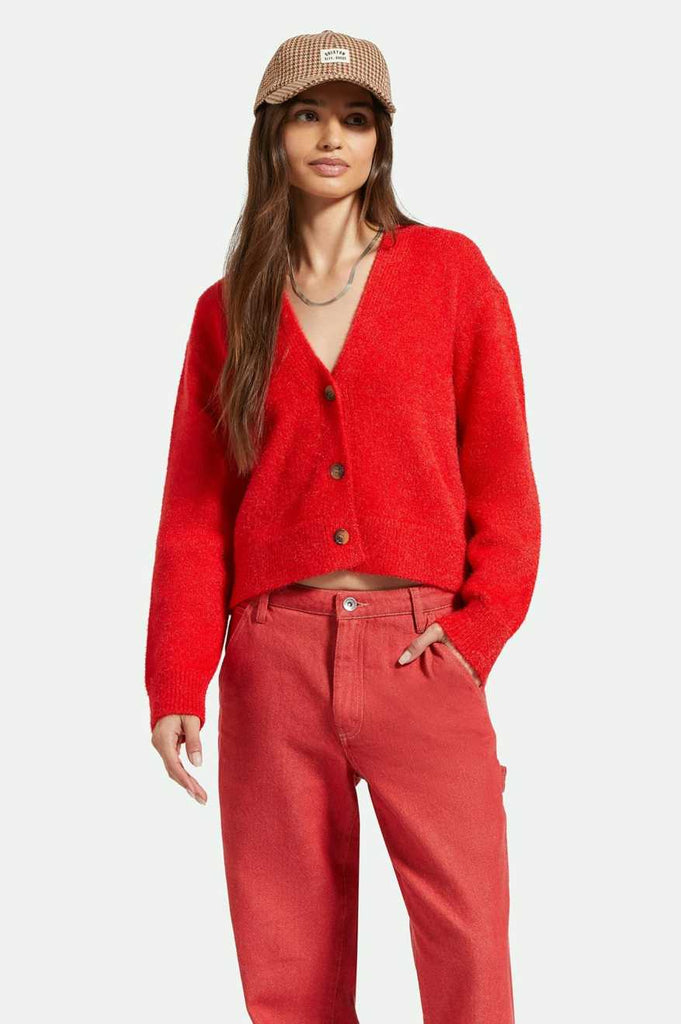 Brixton Town Cardigan - Mars Red