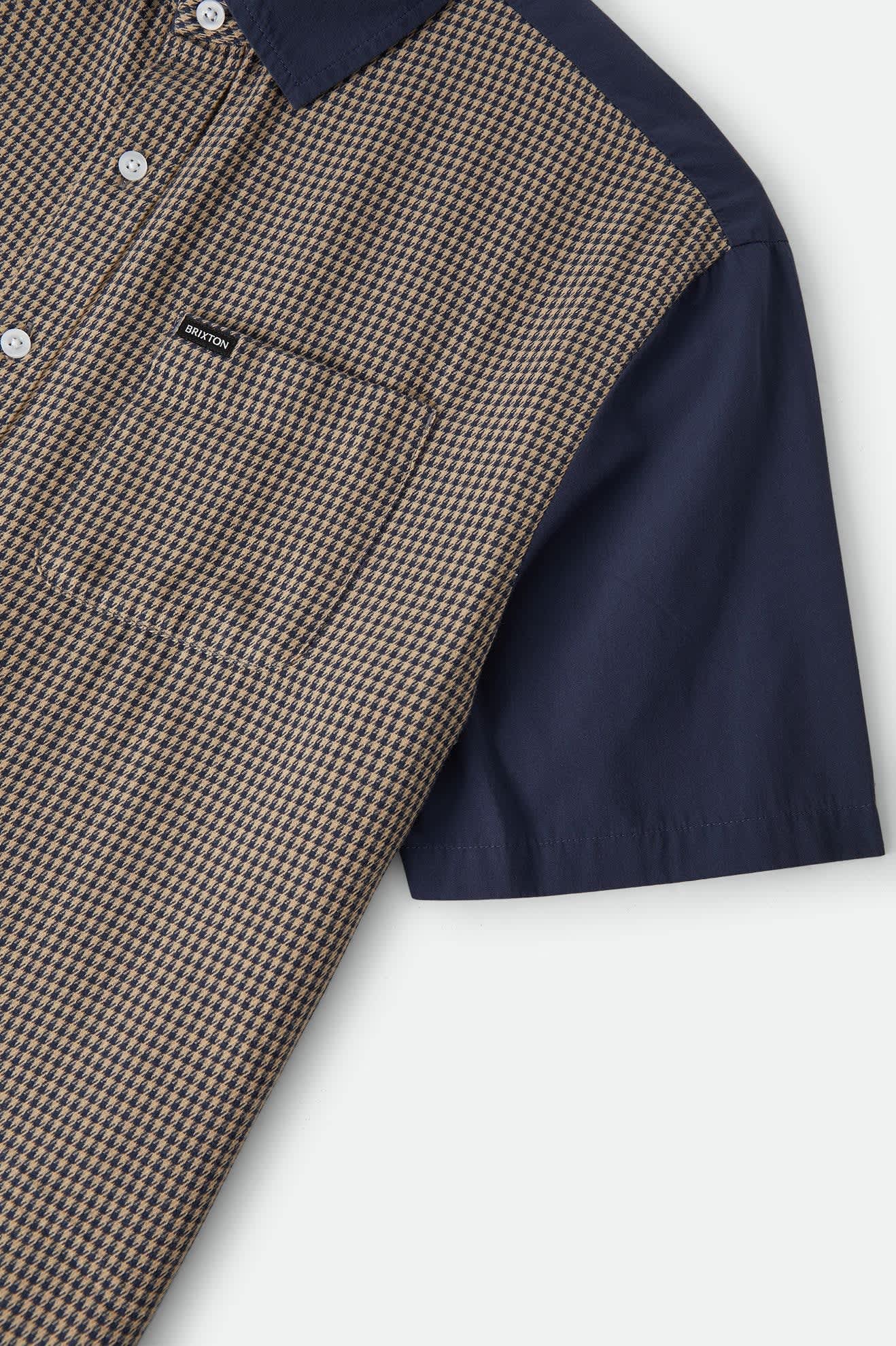 Men's Cru Shirt in the color Classic Navy Color Blocked - Additional Laydown image