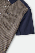 Men's Cru Shirt in the color Classic Navy Color Blocked - Additional Laydown image