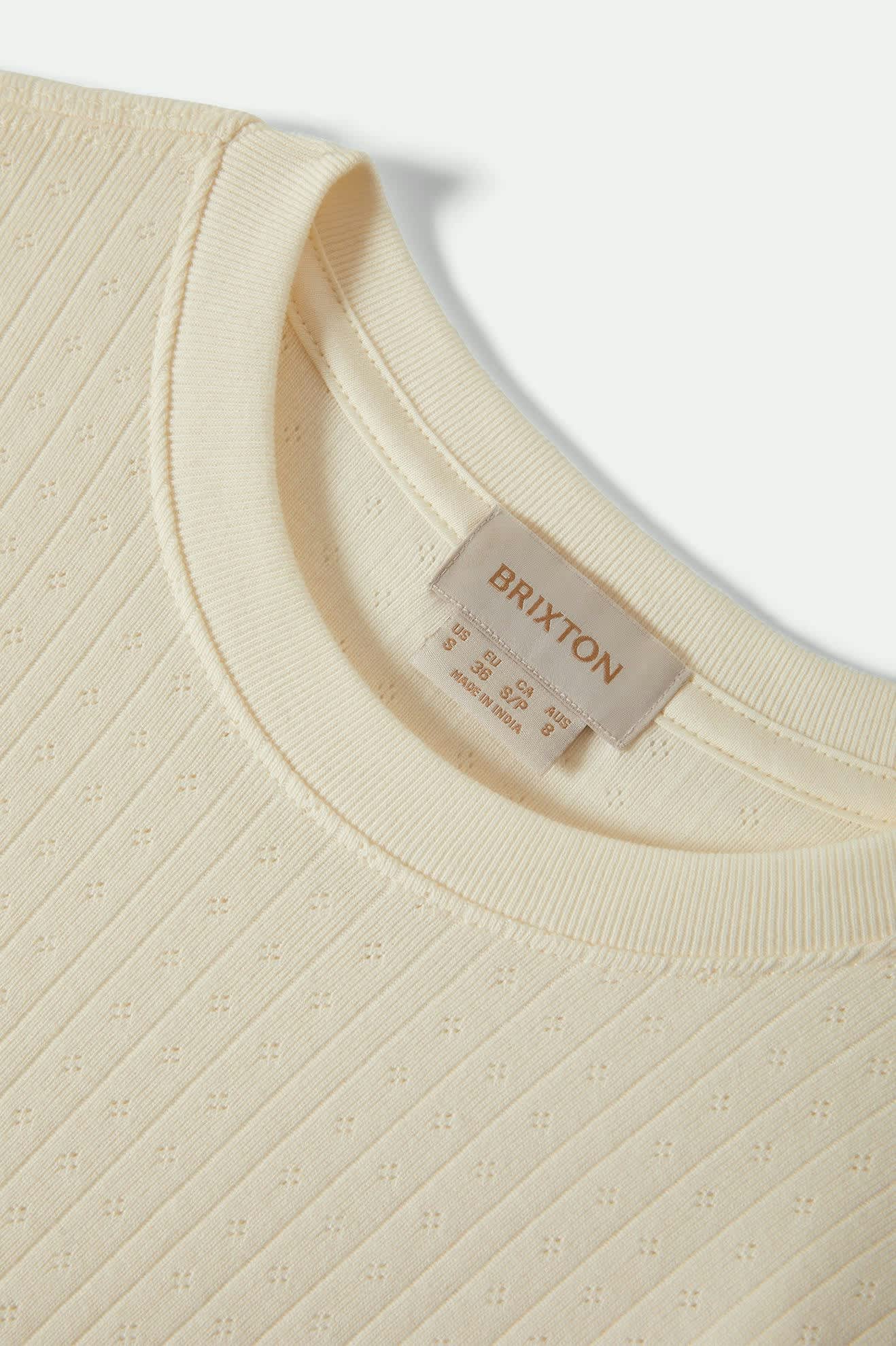 Women's Dolly Slim L/S Knit T-Shirt in the color Off White - Additional Laydown image