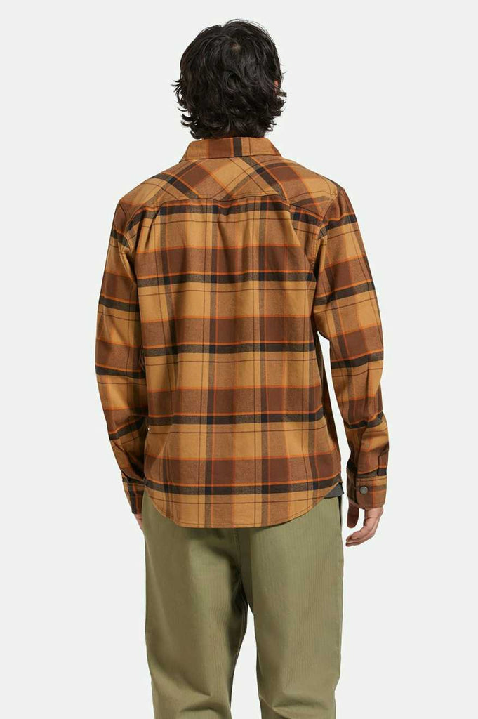 Brixton Builders Bowery Stretch Water Resistant L/S Flannel - Burro Brown/Pinecone Brown/Black