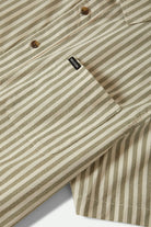 Men's Charter Print S/S Shirt in the color Whitecap/Ivy Green Stripe - Additional Laydown image