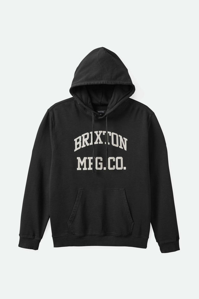 Brixton Men's Varsity Broken In Hoodie - Black Worn Wash | Main