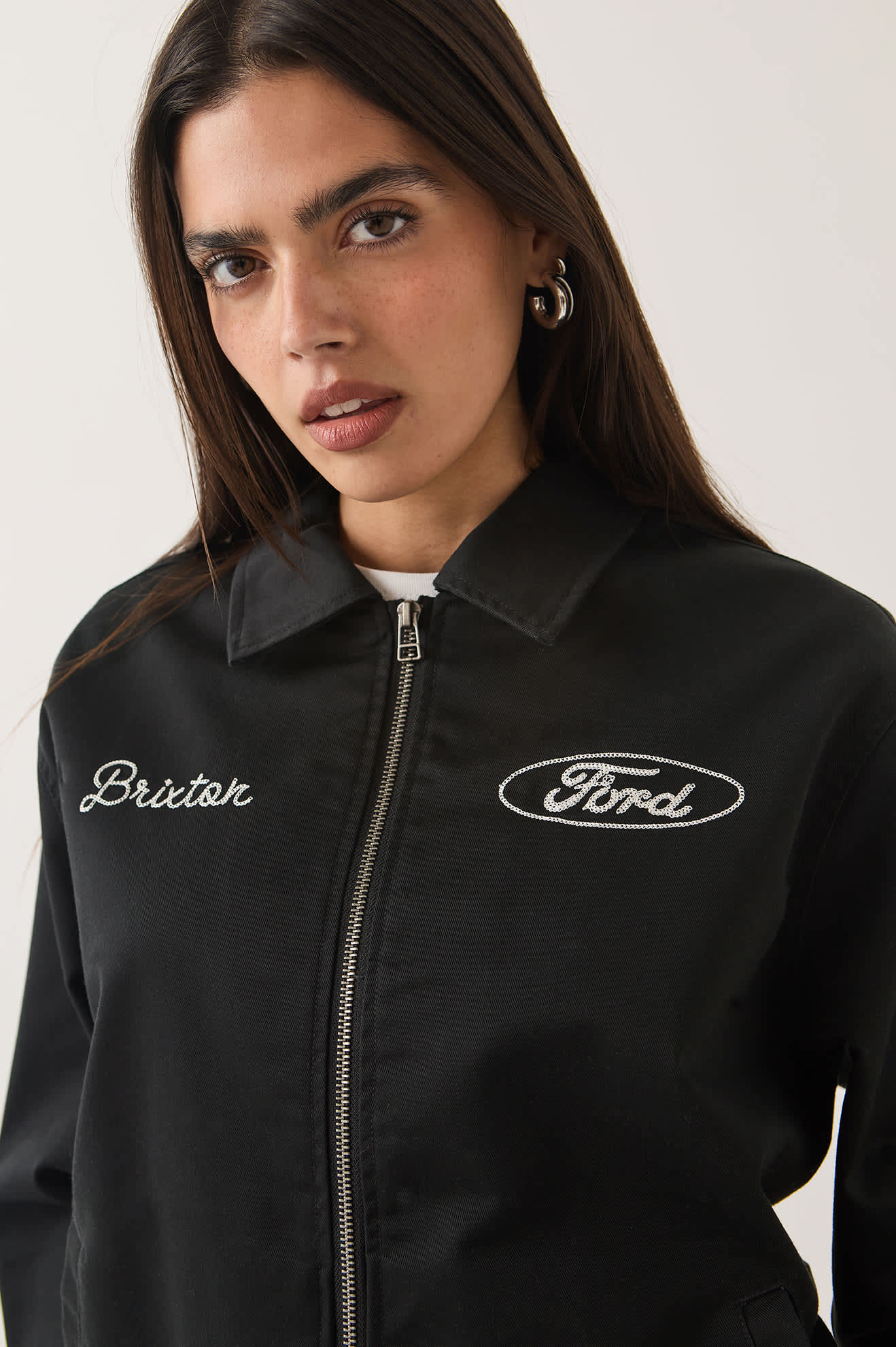 Unisex Ford Built Tough Harrington Jacket in the color Burnt Rubber - Additional Fit image