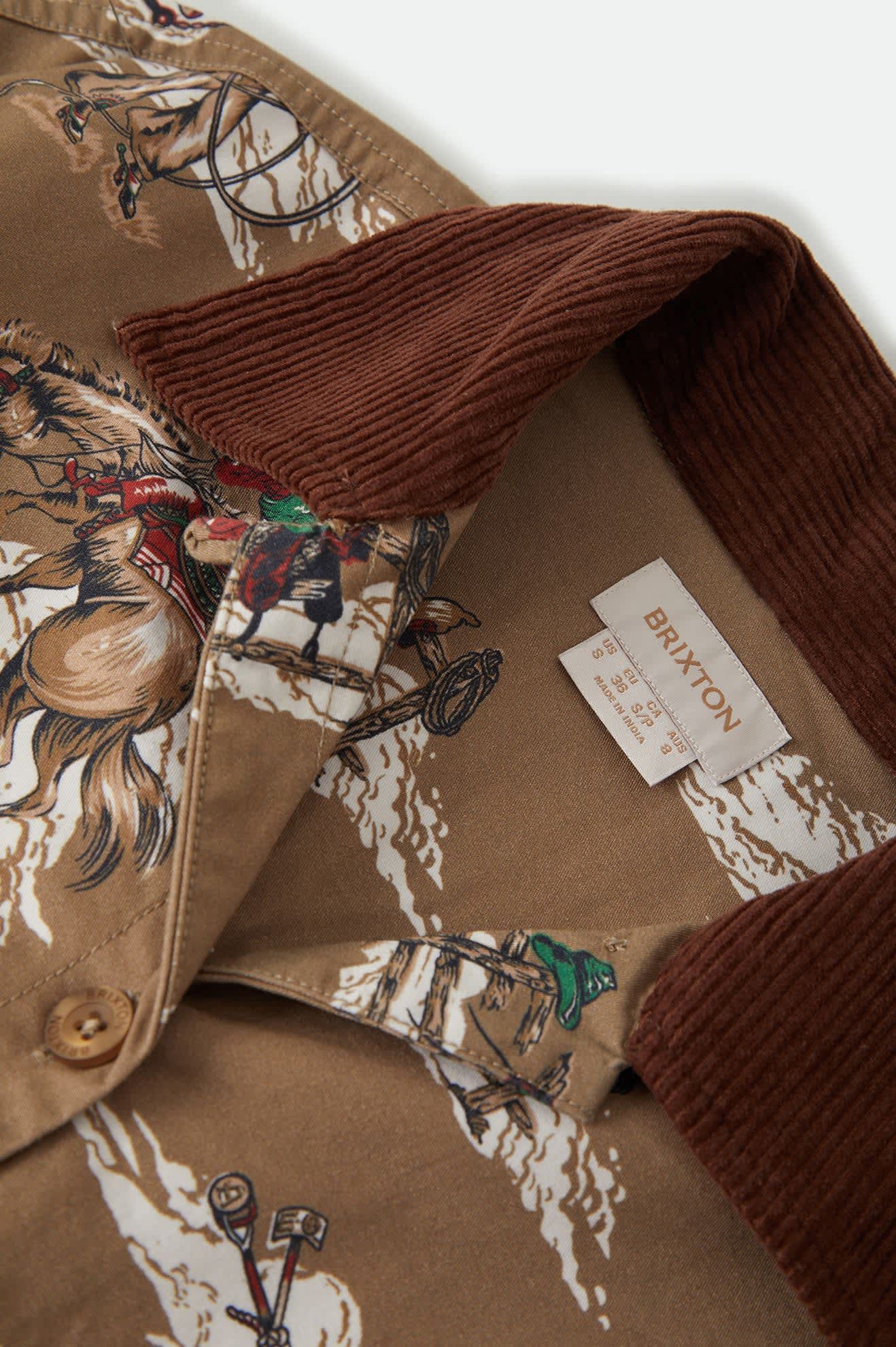 Women's Utopia Overshirt in the color Mid Century Cowboy Print - Additional Laydown image