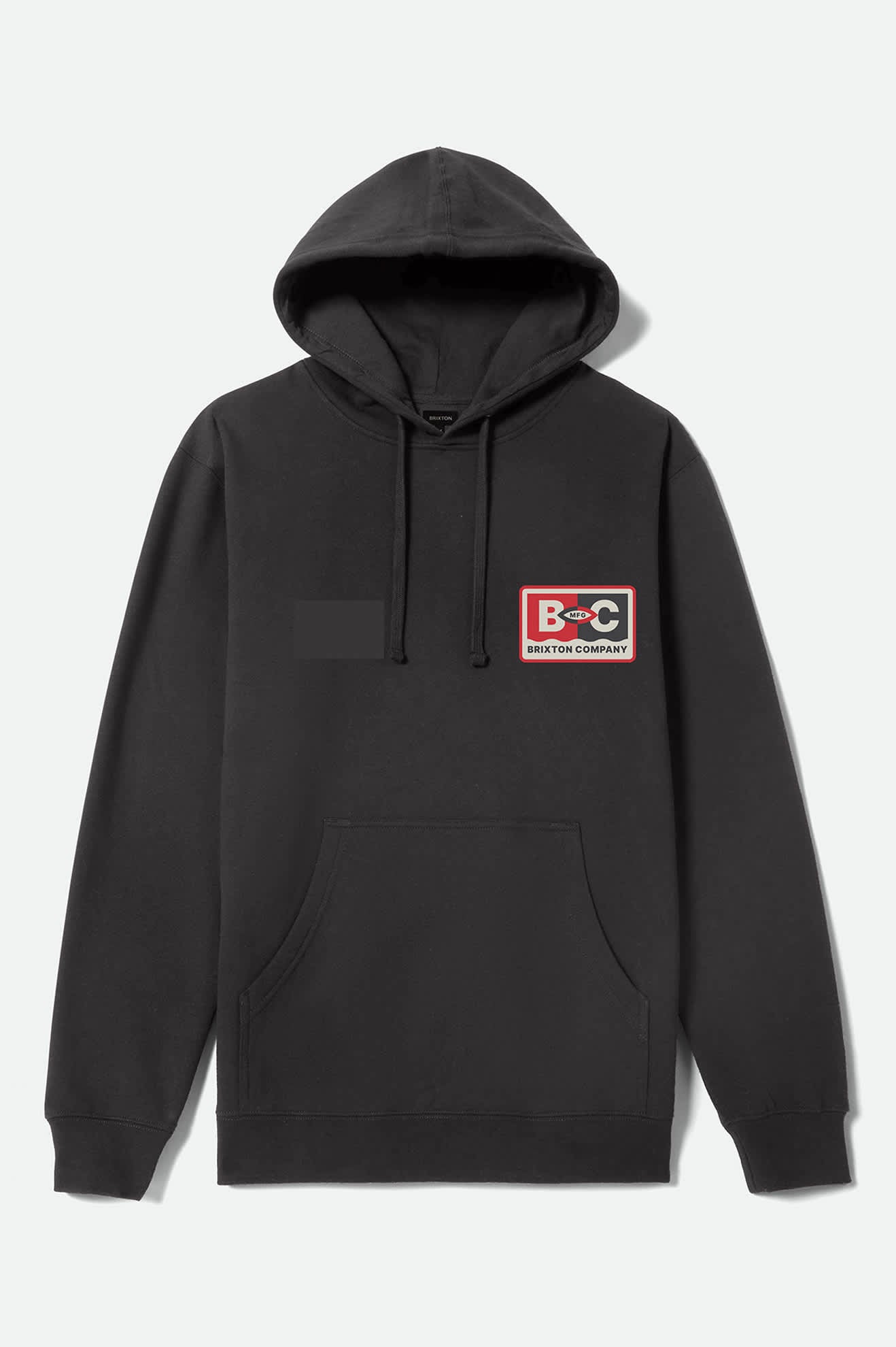 Men's BC Mfg Patch Full Zip Hoodie in the color Black - Front Product View