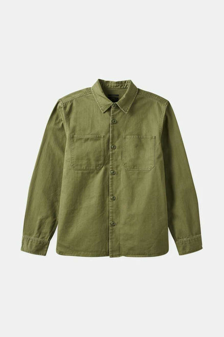 Selden L/S Overshirt - Olive Surplus Worn Wash