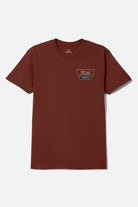 Men's Linwood Standard T-Shirt in the color Dark Brick/Sand/Navy - Front Product View