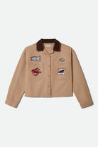 Women's Utopia Patchwork Overshirt in the color Washed Timeless Taupe - Front Product View