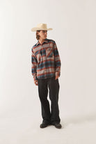 Men's Bowery Flannel in the color Multi Shadow - Men's Front View