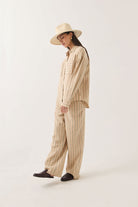 Women's Wayne Women's Shirt in the color Sand Stripe - Additional Fit image