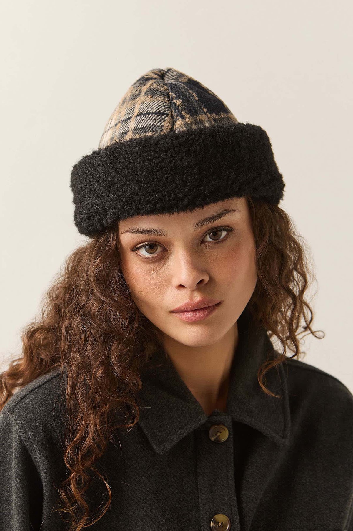 Unisex Ginsburg Hat in the color Navy/Sand/Cream - Women's Front View