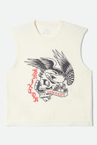 Men's Wolcott Worn In Boxy Muscle Tank in the color Off White - Front Product View