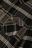 Men's Bowery L/S Flannel in the color Black/Charcoal/Pinecone - Additional Laydown image